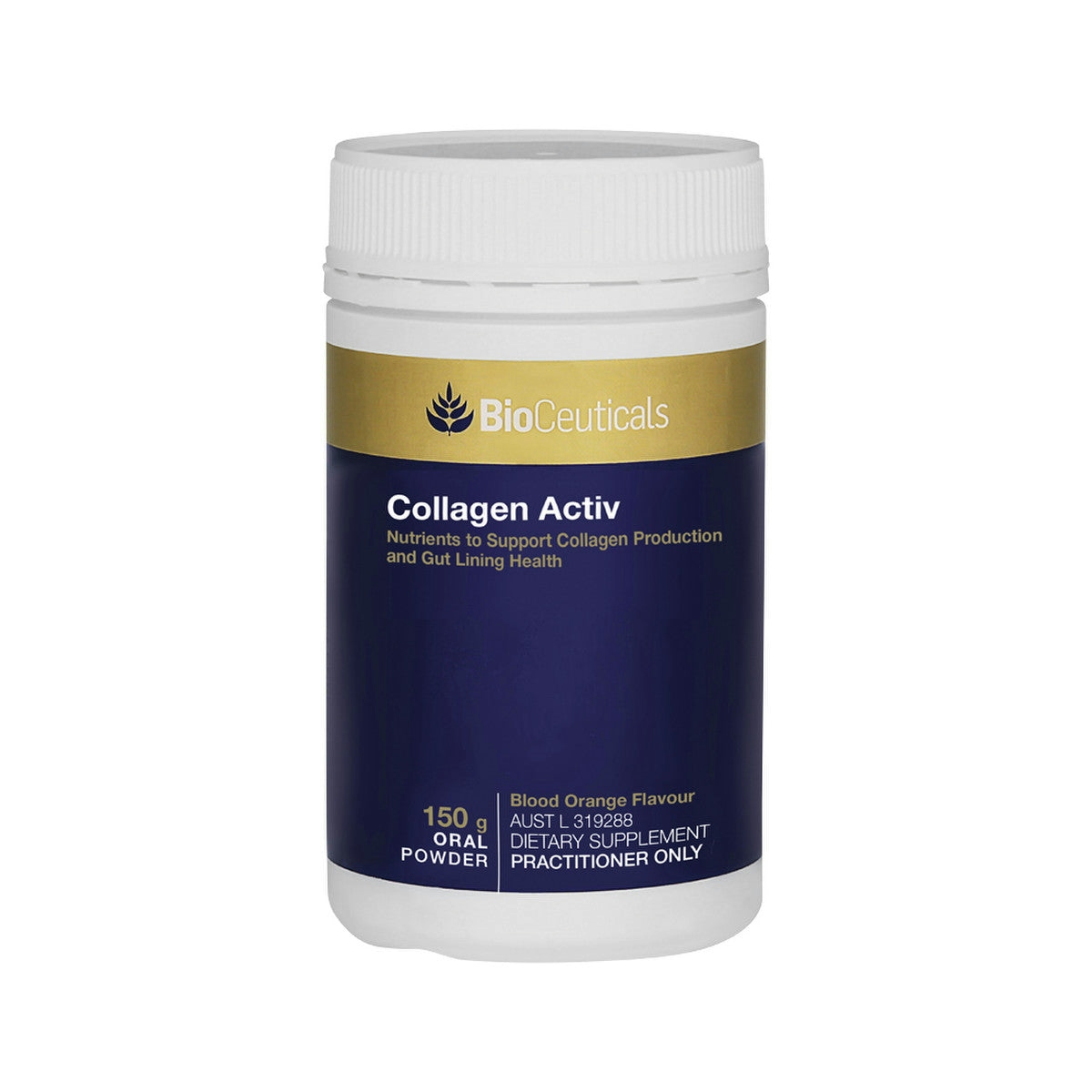 image of BioCeuticals Collagen Activ Blood Orange Oral Powder 150g on white background
