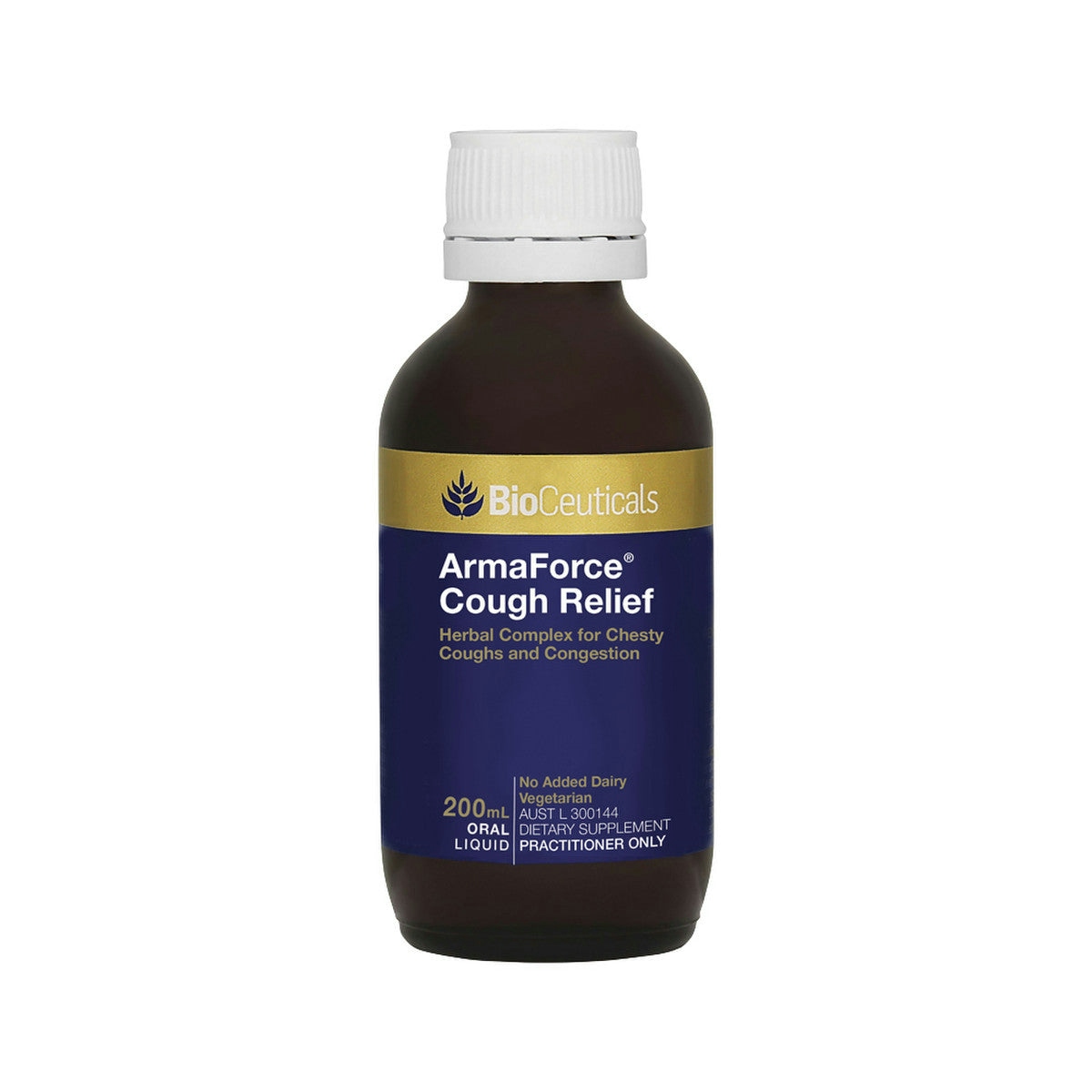 image of BioCeuticals ArmaForce Cough Relief Oral Liquid 200ml on white background