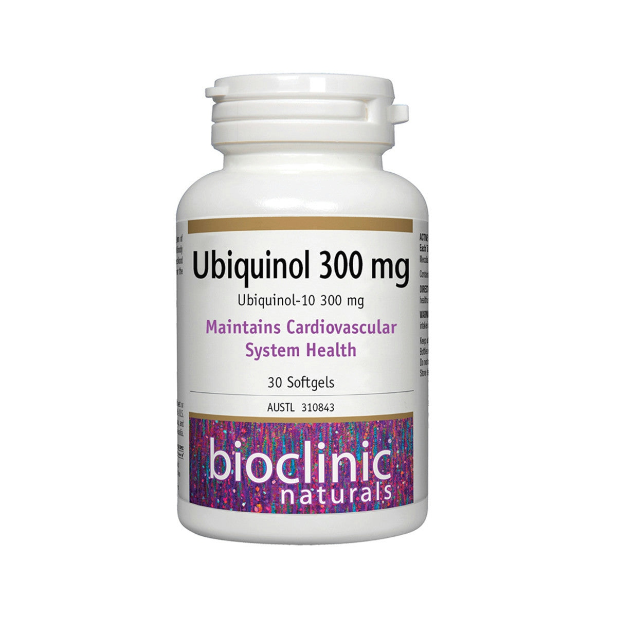 Image of Bioclinic Naturals Ubiquinol 300mg 30c with a white background