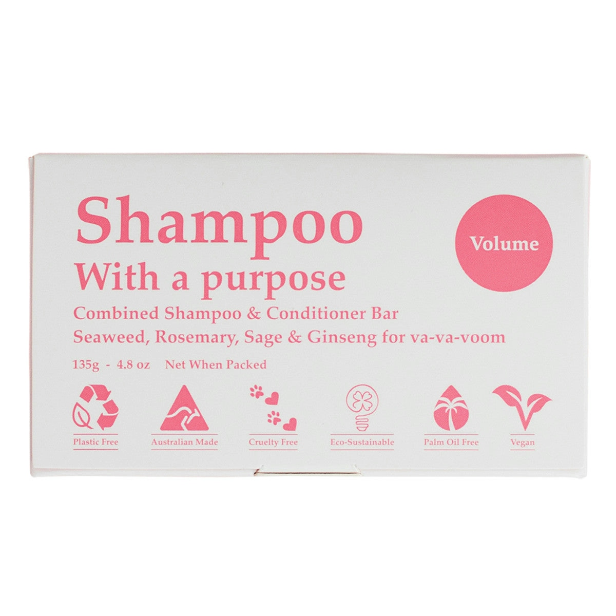 image of Clover Fields Shampoo with a Purpose Bar Shampoo & Conditioner) - Volume on white background 