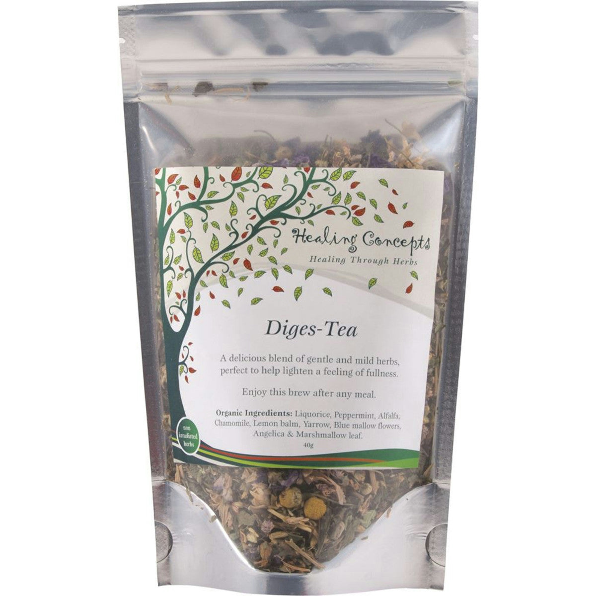 image of Healing Concepts Organic DigesTea Tea 40g on white background 