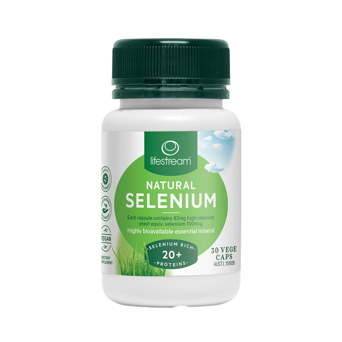 image of LifeStream Natural Selenium 30vc on white background 