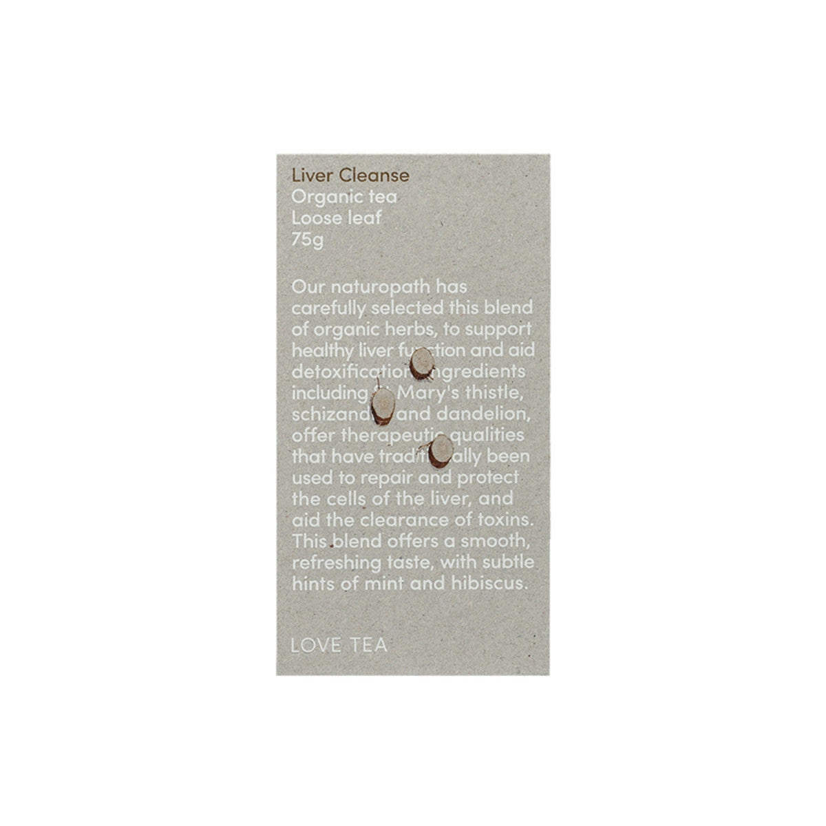 image of Love Tea Organic Liver Cleanse Tea Loose Leaf 75g on white background 