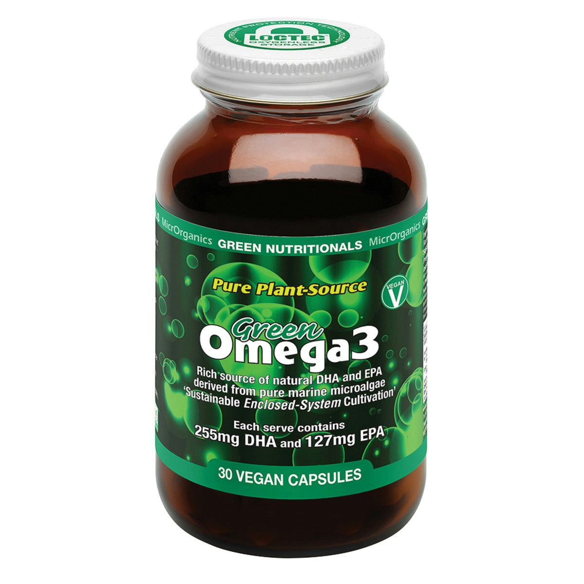 MicrOrganics Green Nutritionals Pure Plant-Source Green Omega 3  - Vegan Capsules