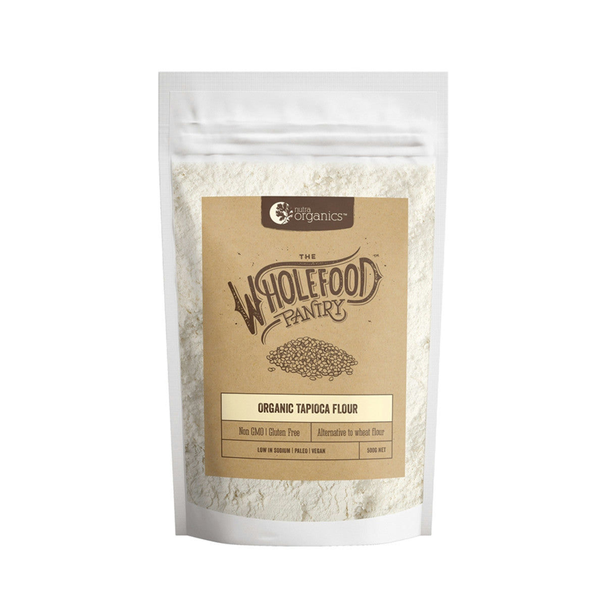image of Nutra Organics Wholefood Pantry Organic Tapioca Flour 500g on white background 