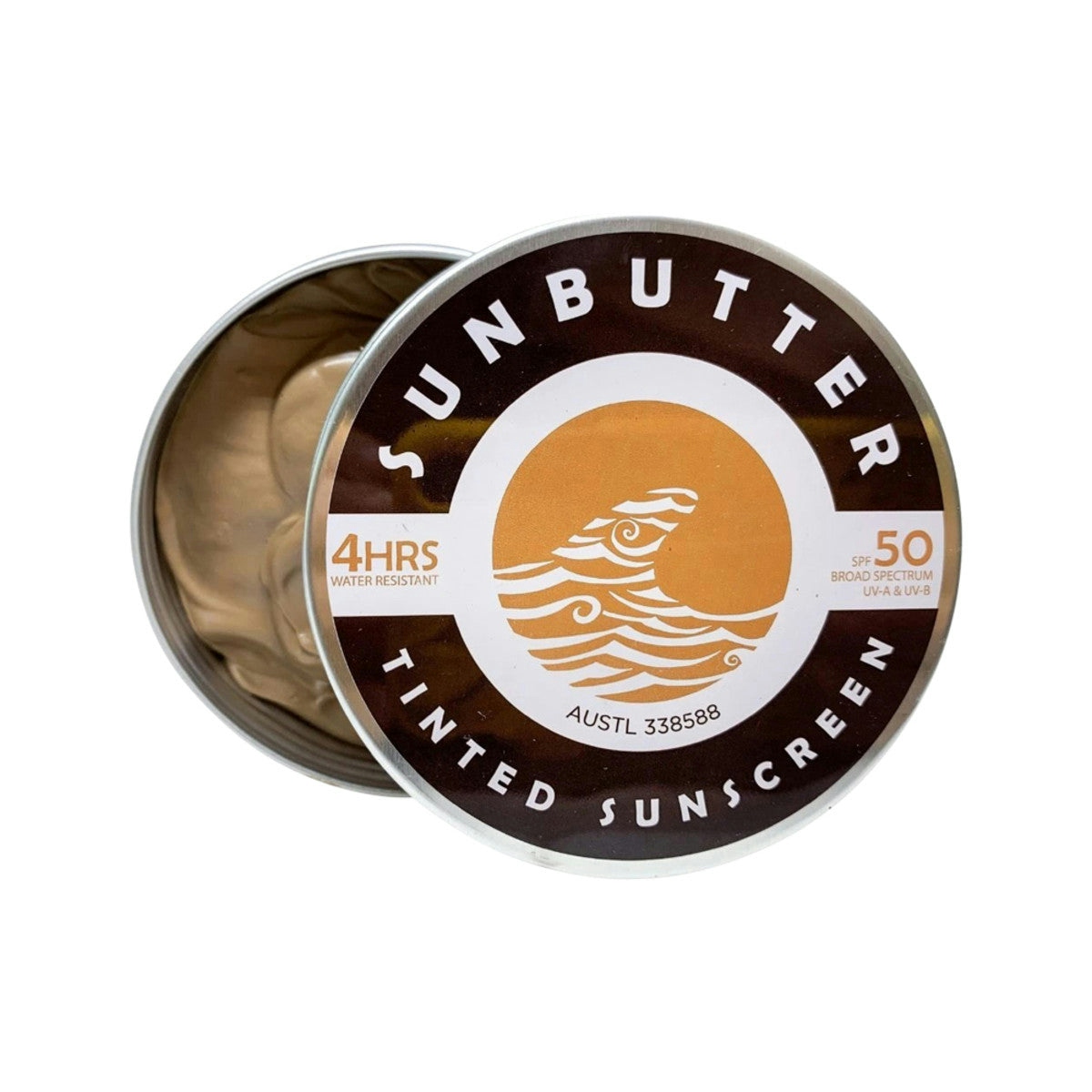 image of SunButter Skincare Tinted Sunscreen SPF 50 Tin 100g on white background