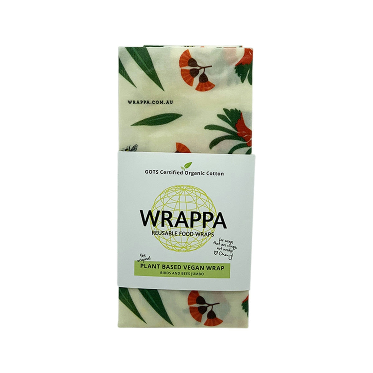 image of WRAPPA Reusable Food Wrap Vegan Birds and Bees Large on white background