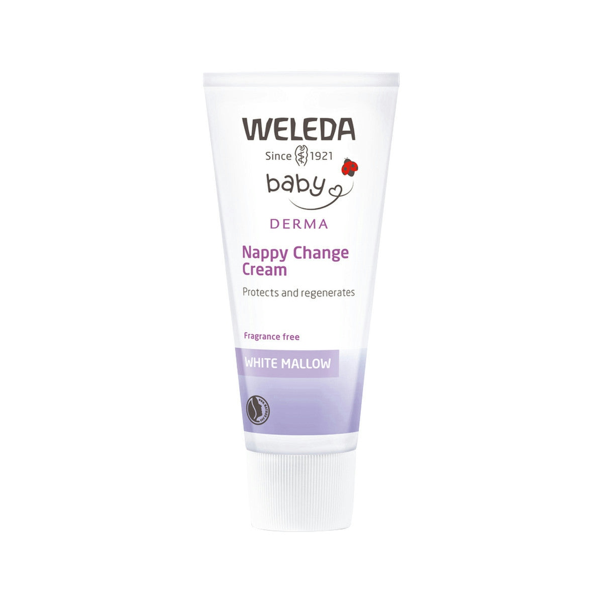 image of Weleda Baby Derma Nappy Change Cream White Mallow (HyperSensitive & Dry Skin - Fragrance Free) 50ml on white background 