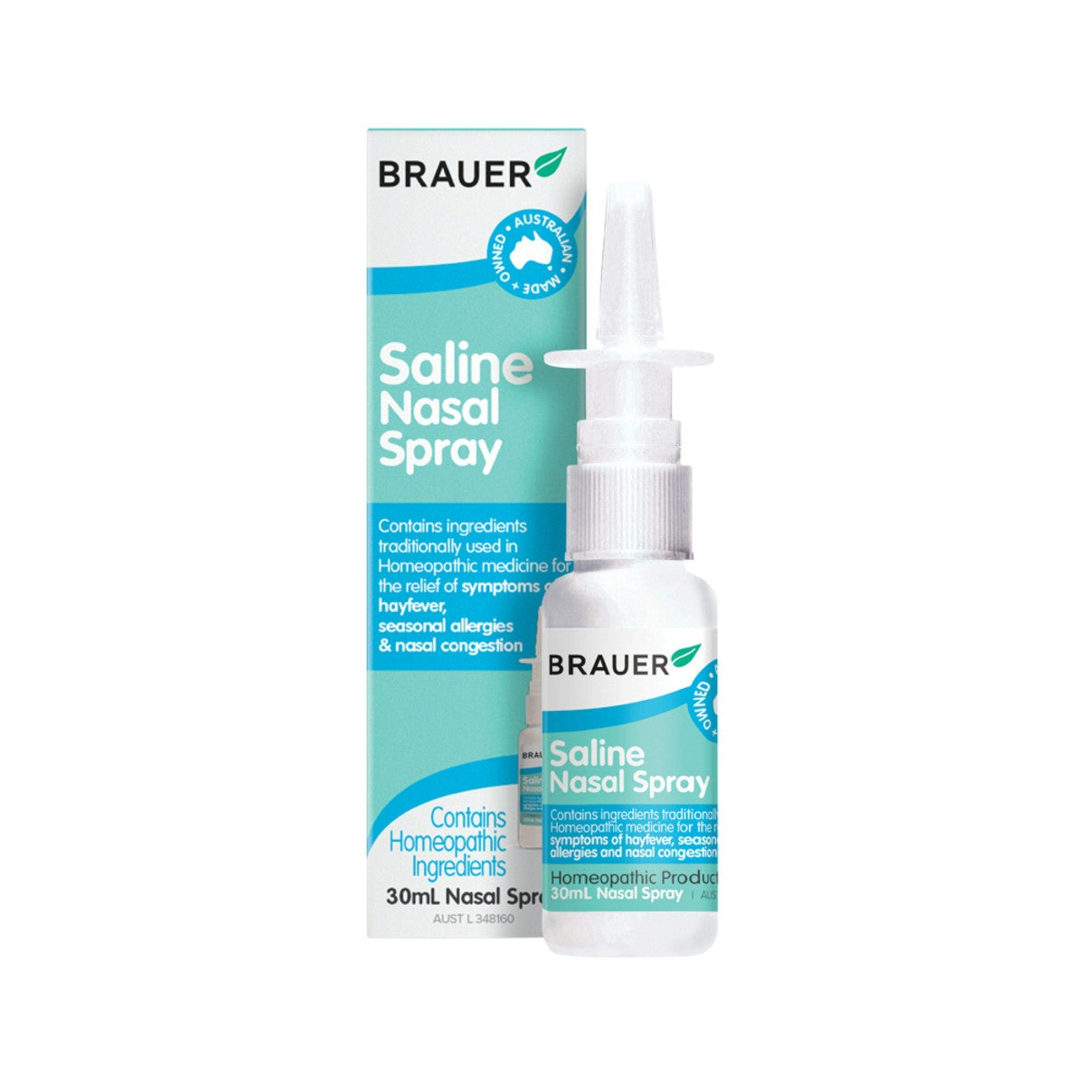 image of Brauer Saline Nasal Spray 30ml on white background 