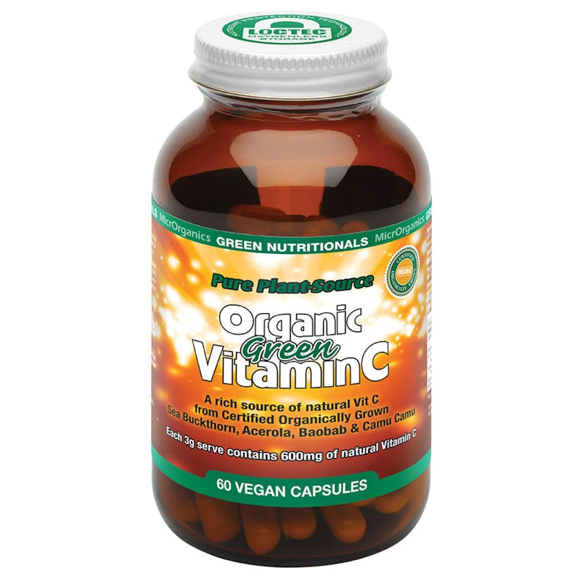 image of MicrOrganics Green Nutritionals Pure Plant-Source Organic Green Vitamin C 60vc on white background