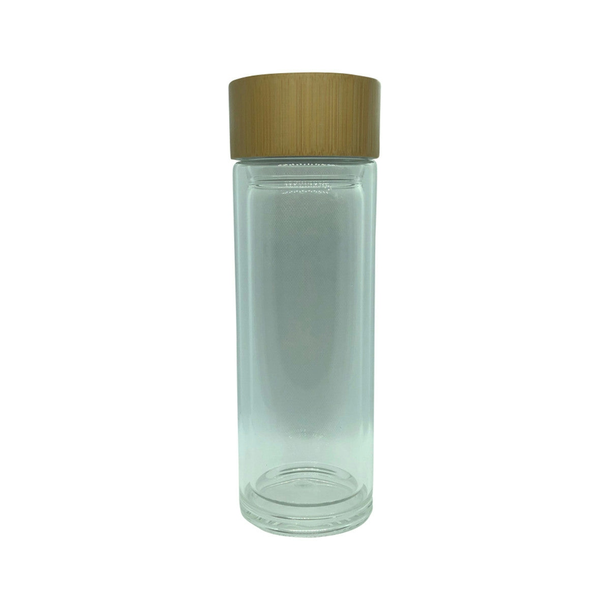 image of Nutra Organics Double Walled Clear Glass Flask 350ml on white background 