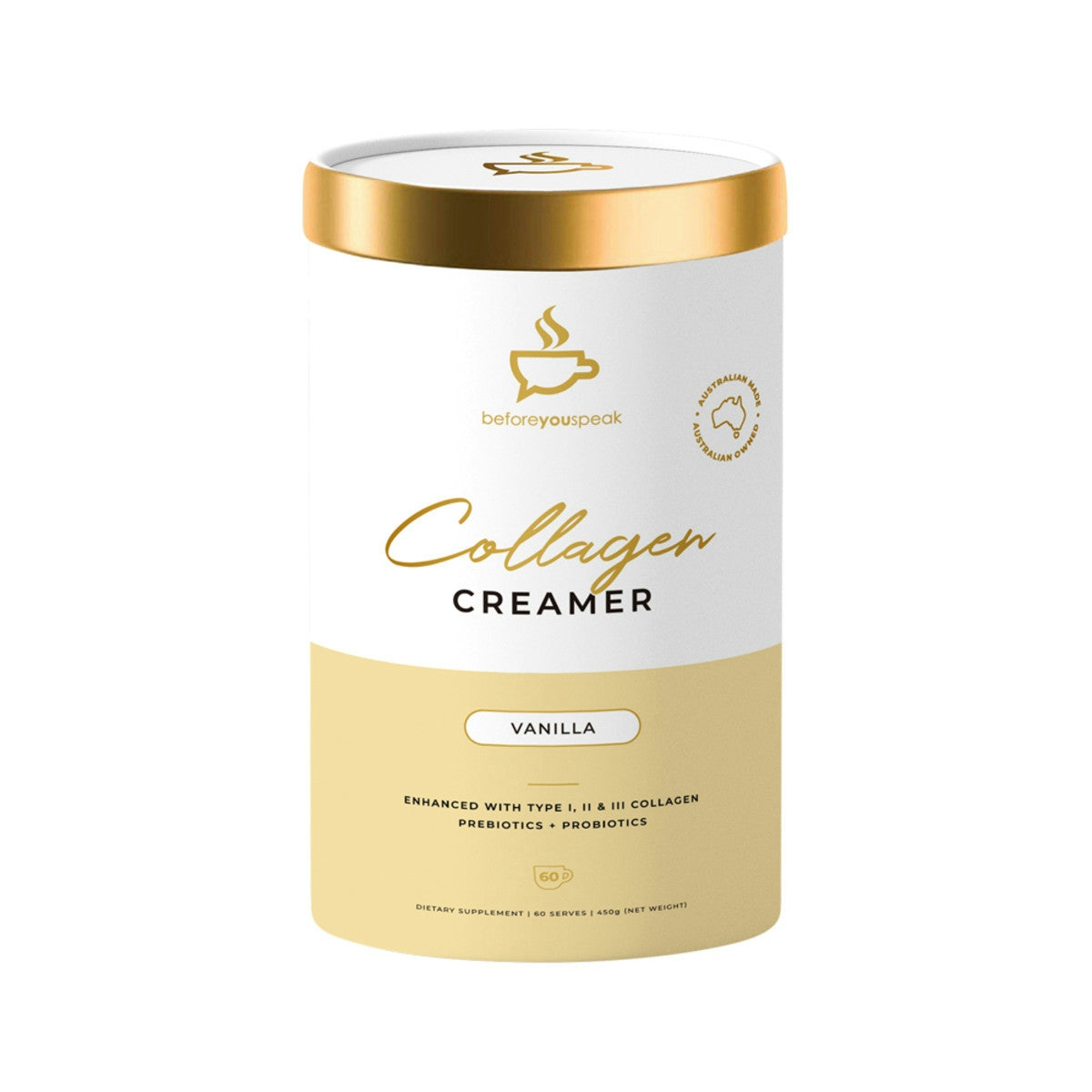 image ofBefore You Speak Collagen Creamer Vanilla 450g on white background