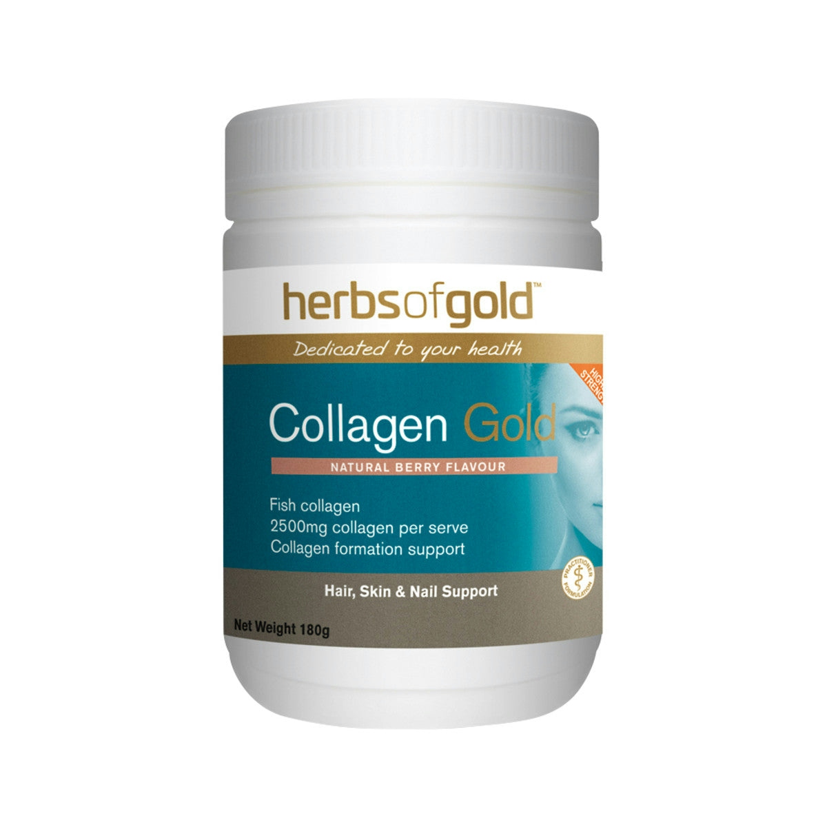 image of Herbs of Gold Collagen Gold 180g on white background 