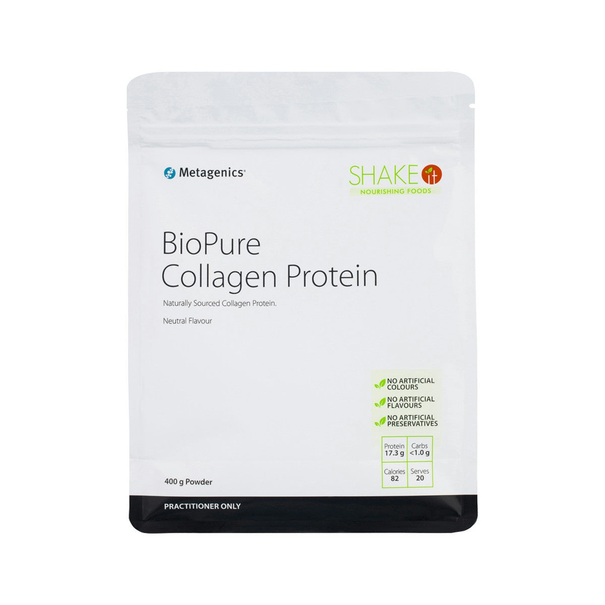image of Metagenics BioPure Collagen Protein 400g on white background