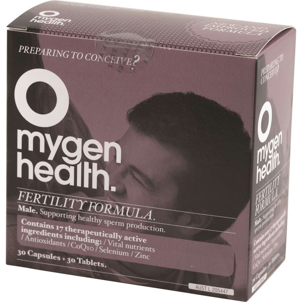image of Mygen Health Fertility Formula Male 30t & 30c on white background