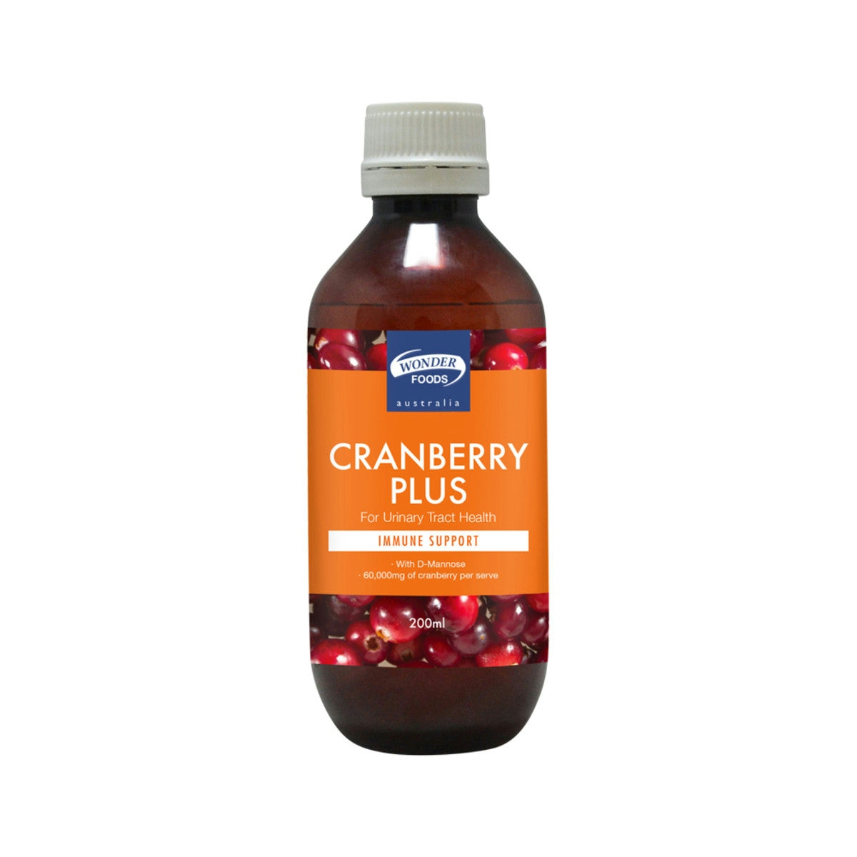 image of Wonder Foods Cranberry Plus 200ml on white background