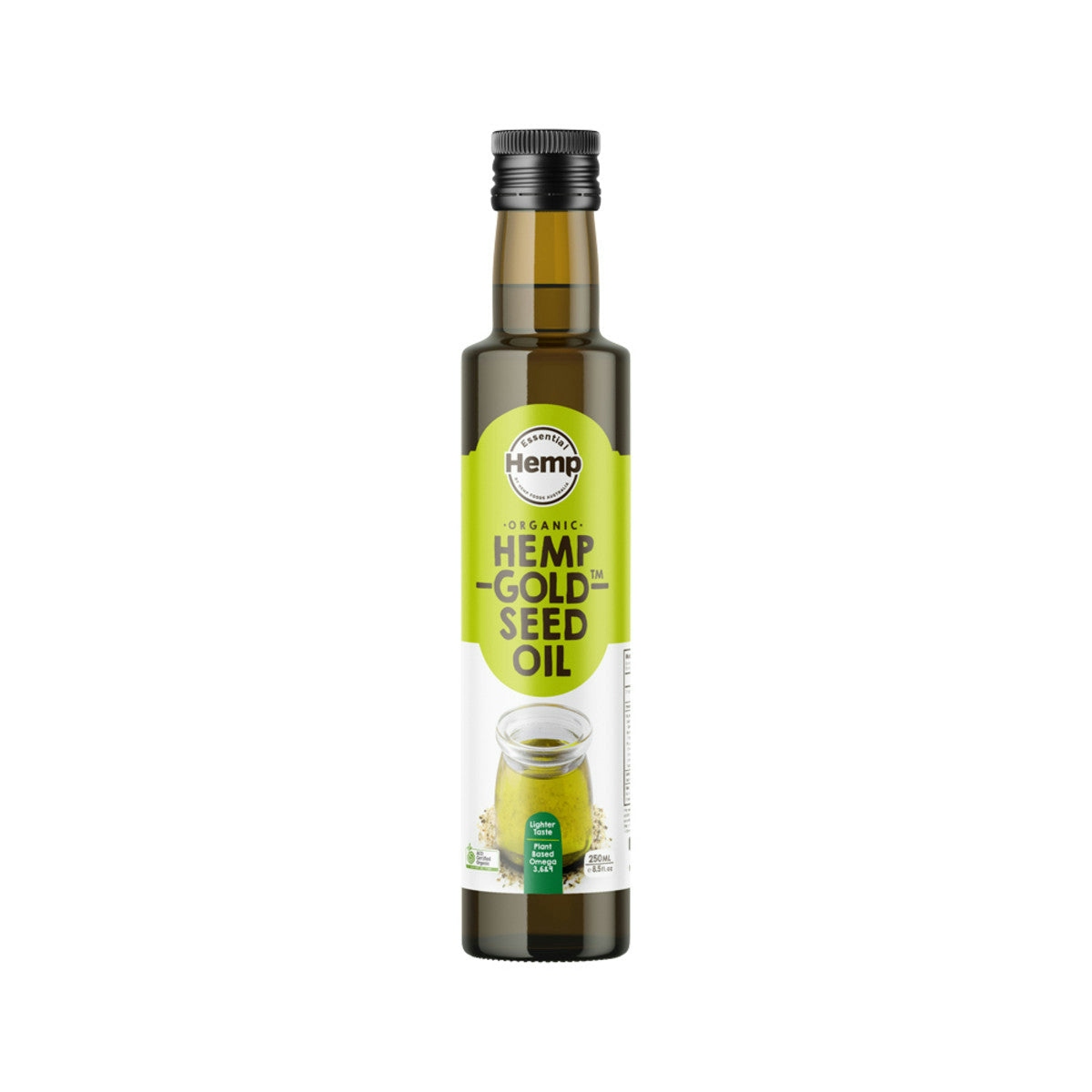 image of Essential Hemp Organic Hemp Seed Oil Gold 250ml on white background 