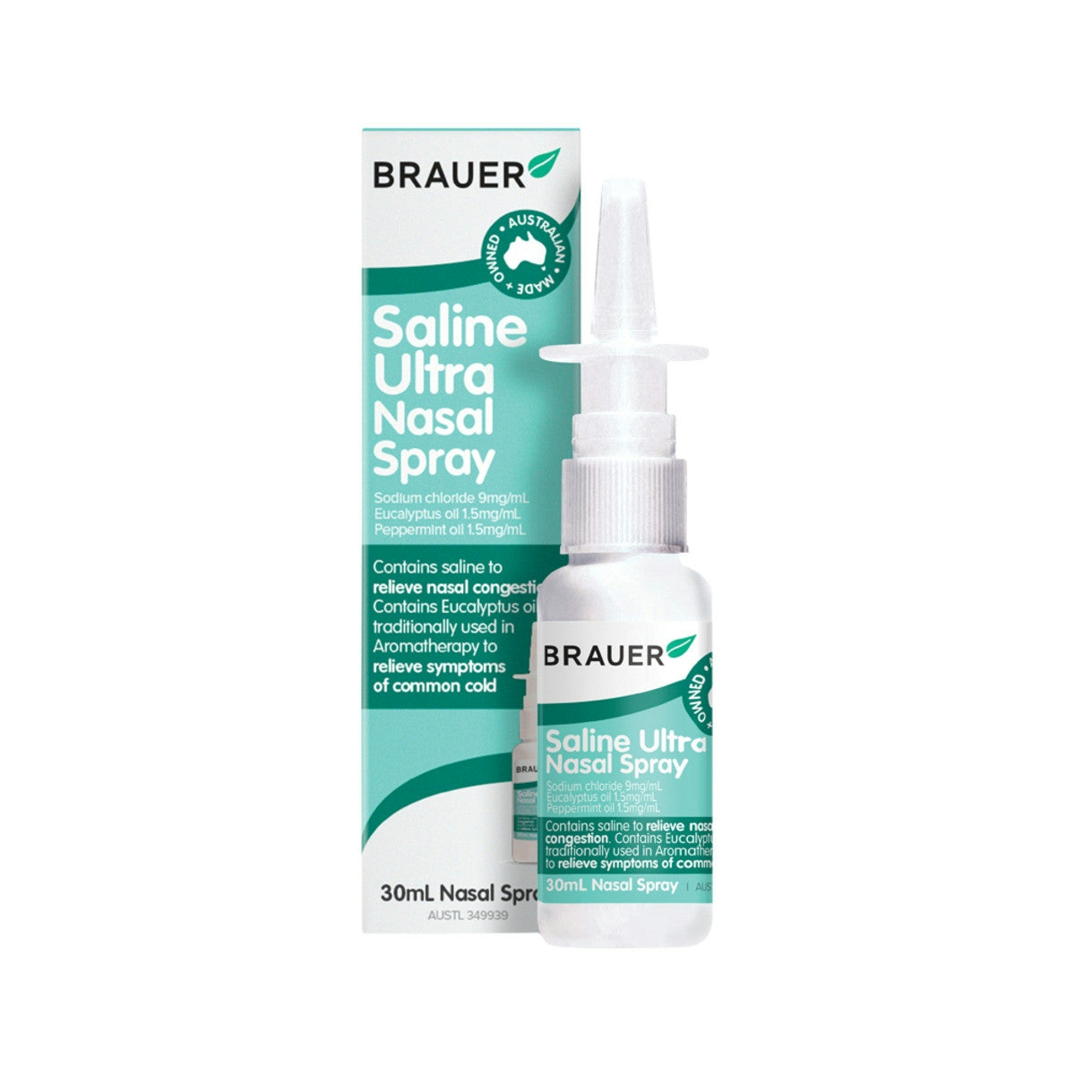image of Brauer Saline Ultra Nasal Spray 30ml on white background