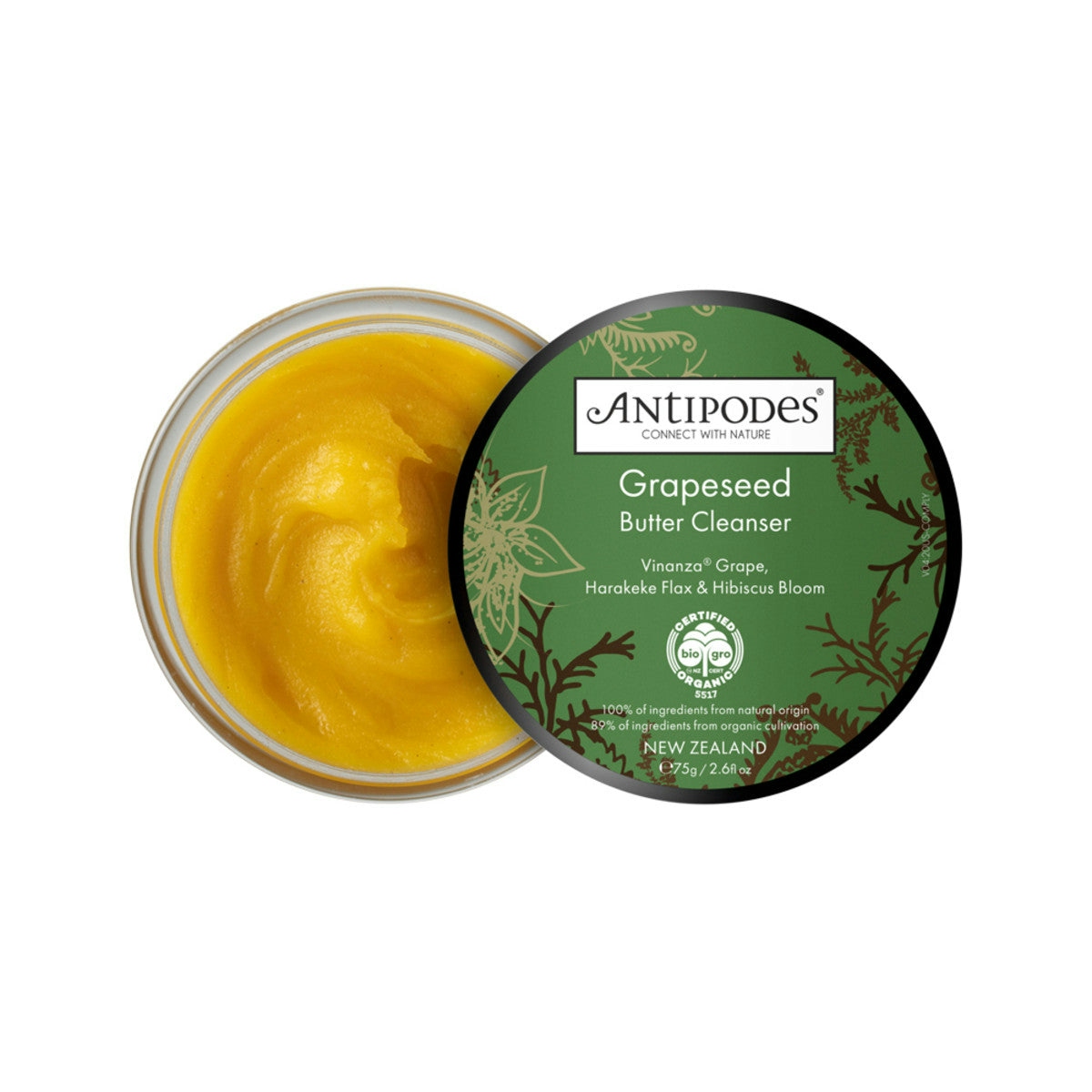 image of Antipodes Organic Grapeseed Butter Cleanser 75g with white background