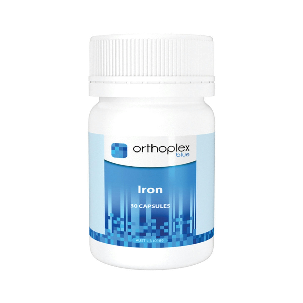 image of Orthoplex Blue Iron 30c on white background 