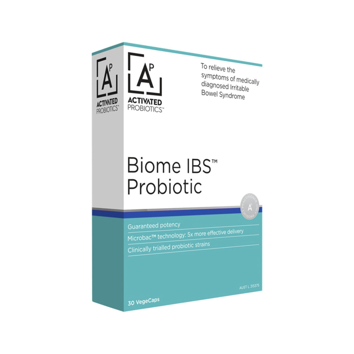 image of Activated Probiotics Biome IBS Probiotic 30vc on white background 