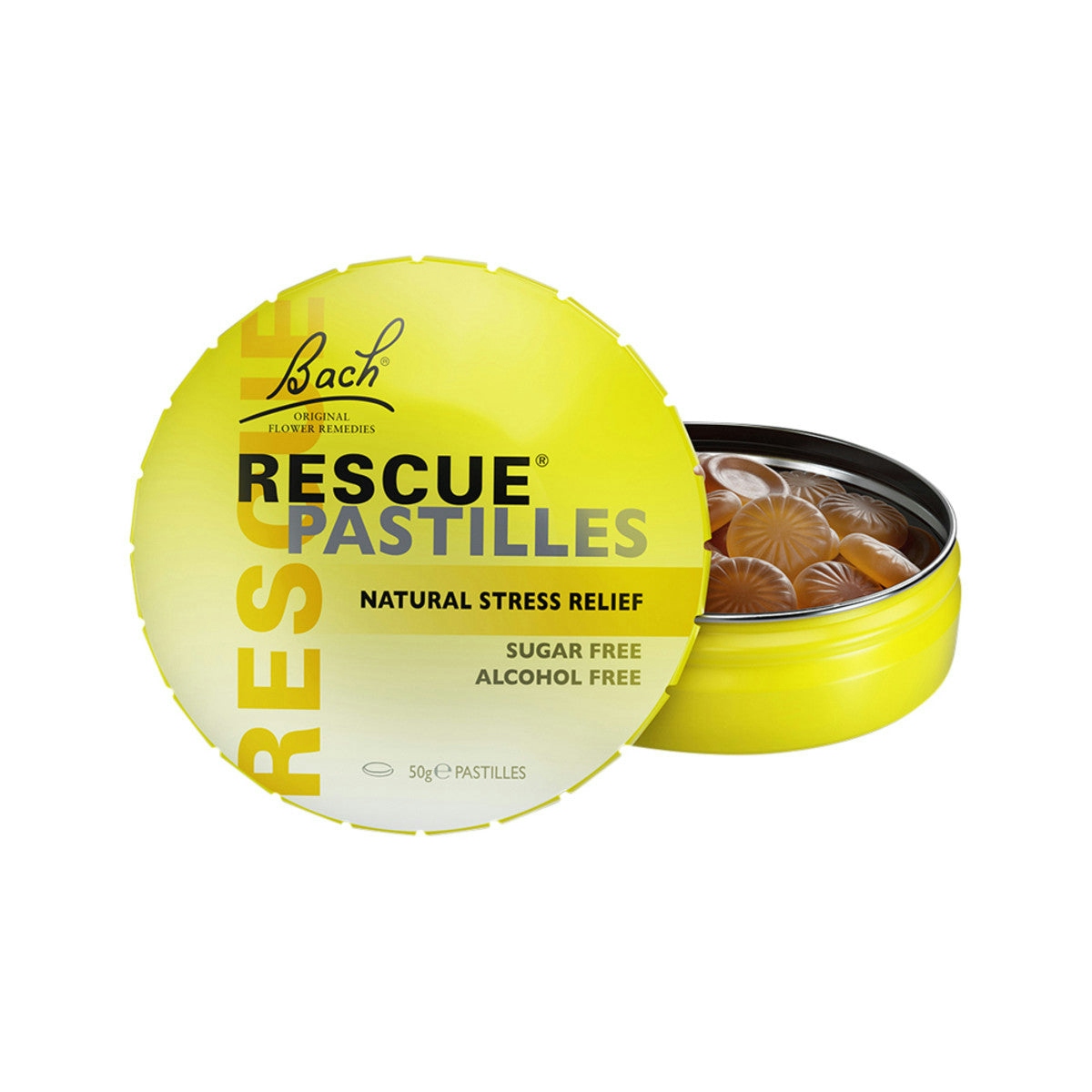 image of Bach Flower Remedies Rescue Pastilles 50g original on white background