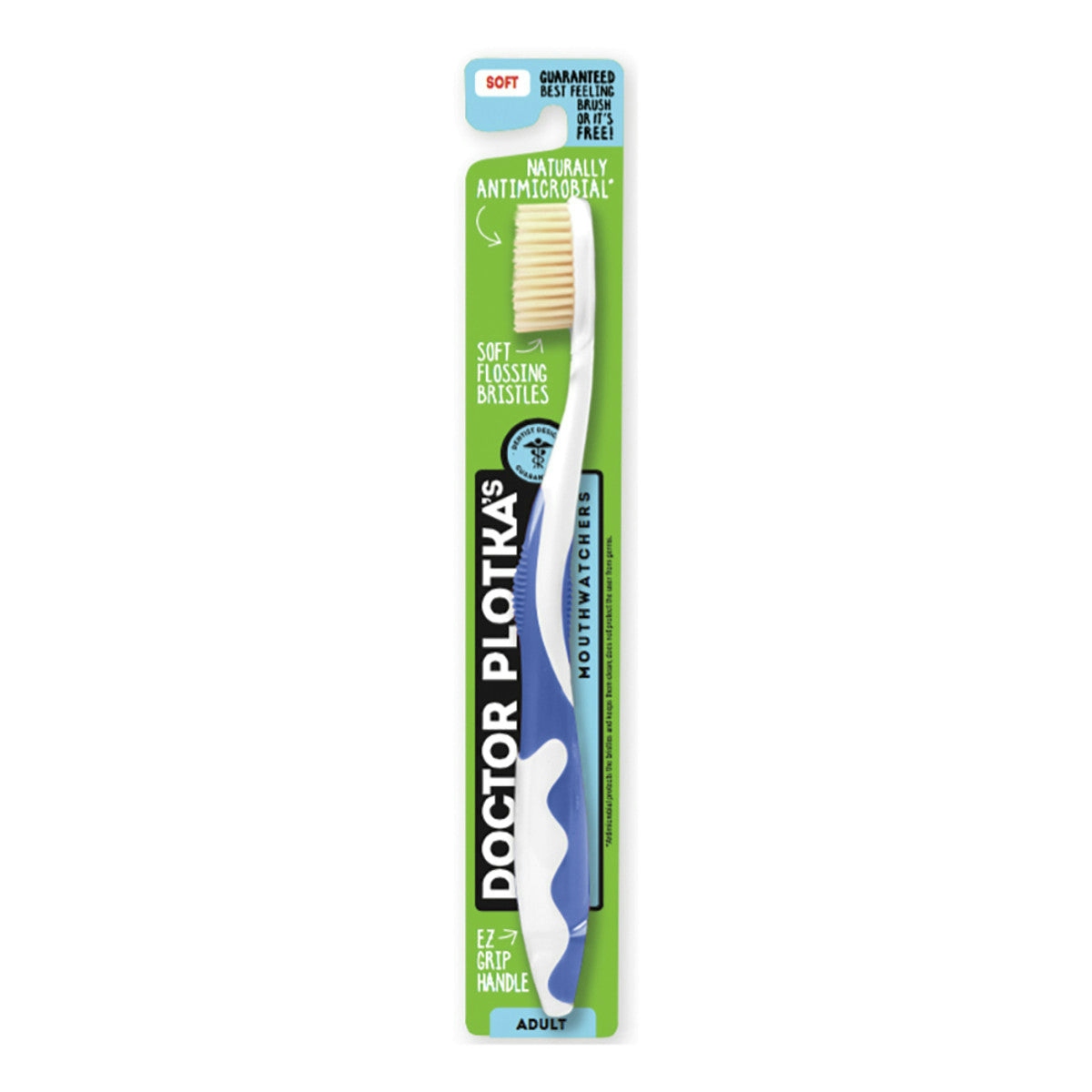 image of Doctor Plotka's Mouthwatchers Toothbrush Adult Soft Blue on white background