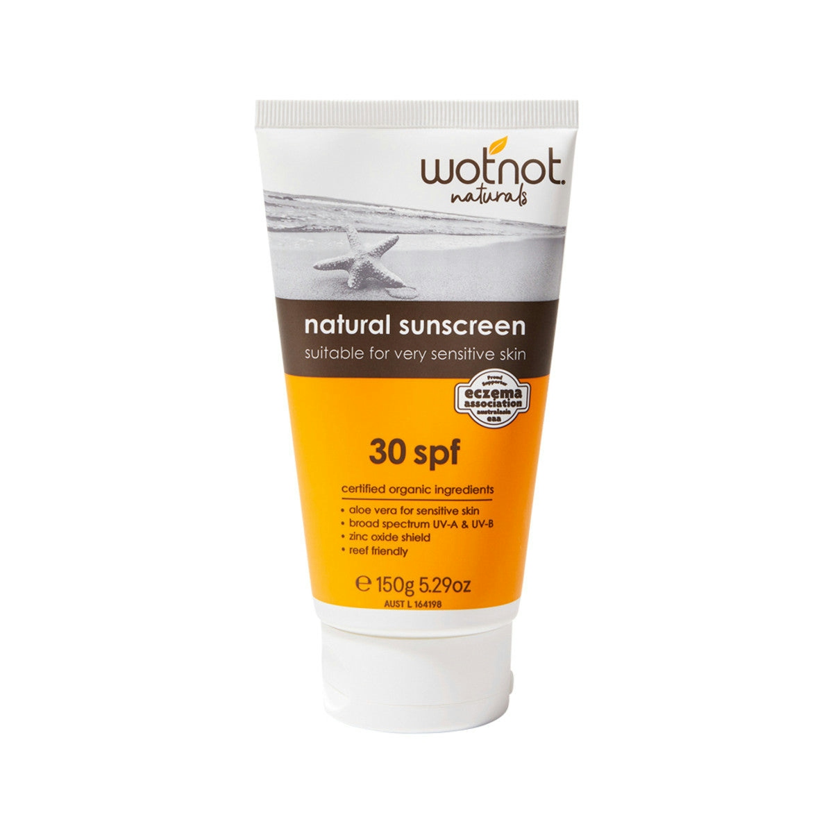 image of Wotnot Natural Sunscreen 30 SPF 150g on white background