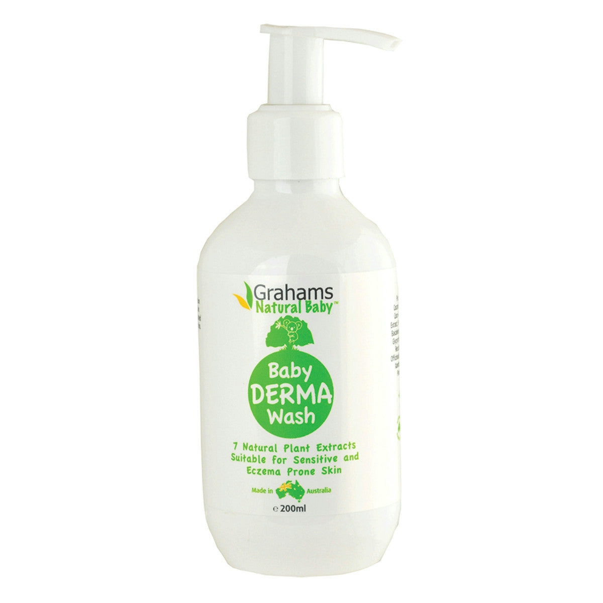 image of Grahams Natural Baby Derma Wash 200ml on white background 