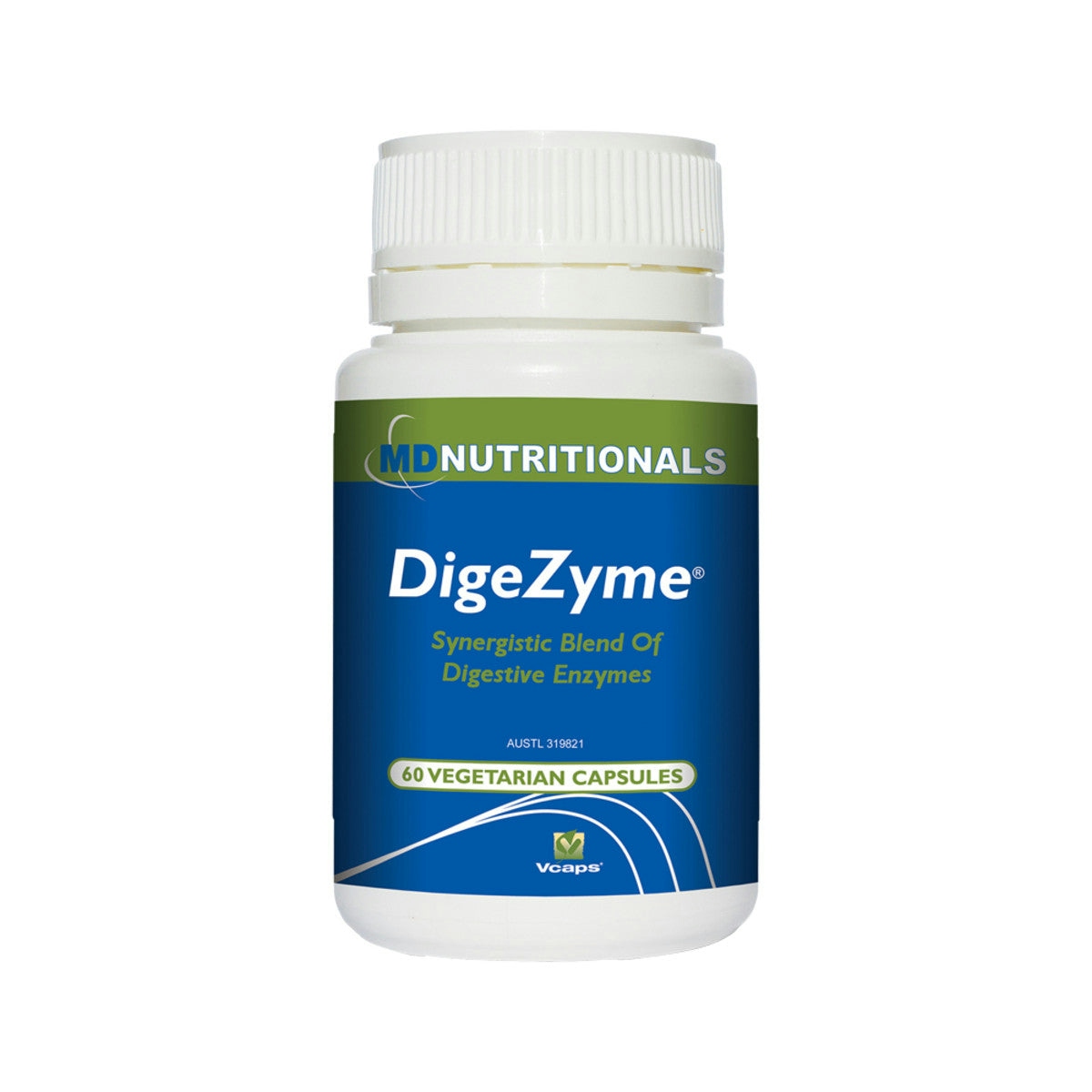 image of Md Nutritionals DigeZyme 60vc on white background 