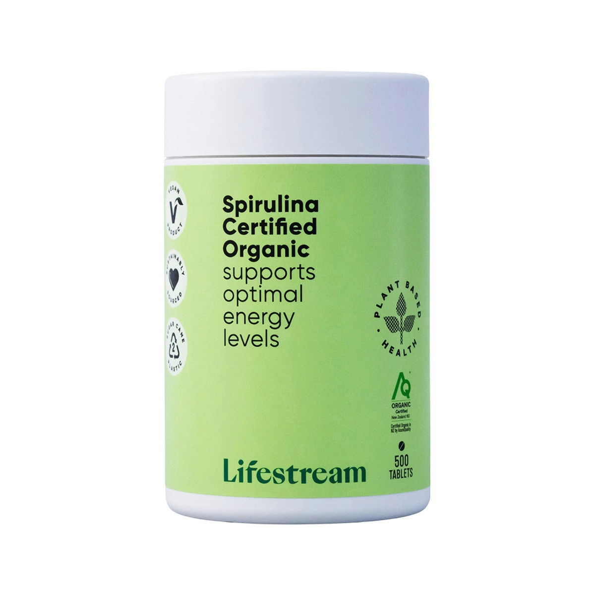 image of Lifestream Spirulina Certified Organic 500t on white background