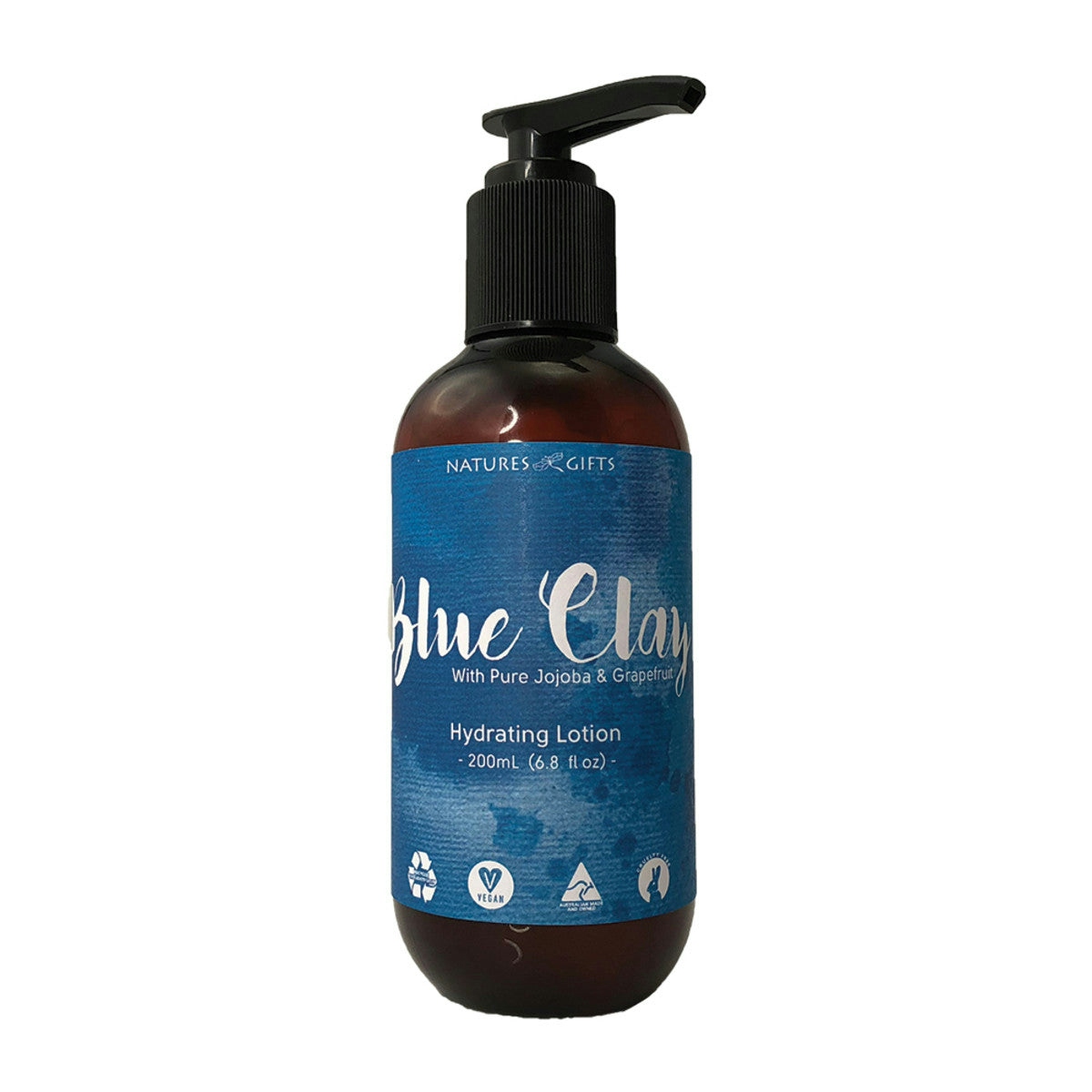 image of Clover Fields Natures Gifts Blue Clay with Jojoba & Grapefruit Hydrating Lotion on white background 