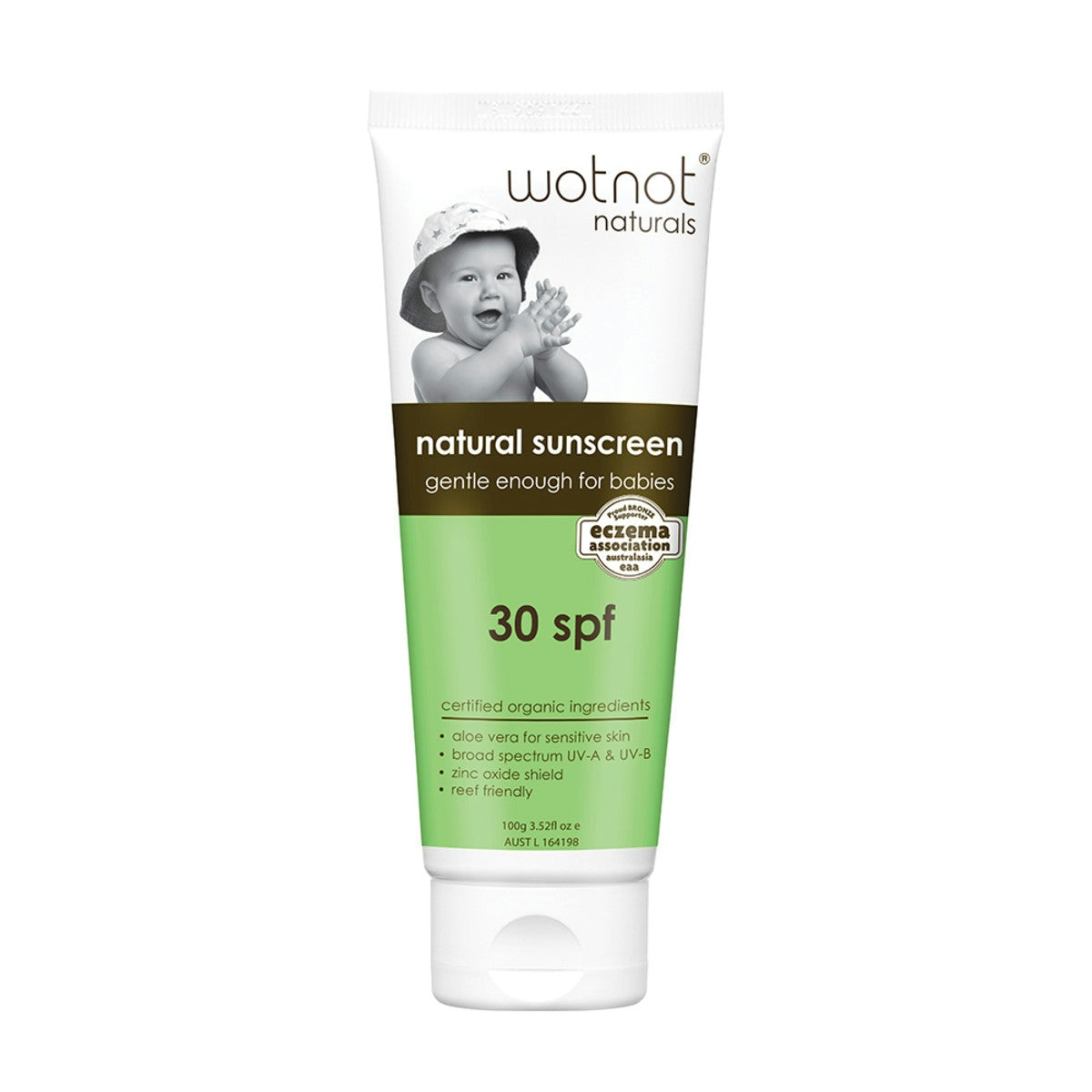 image of Wotnot Natural Sunscreen 30 SPF 100g on white background