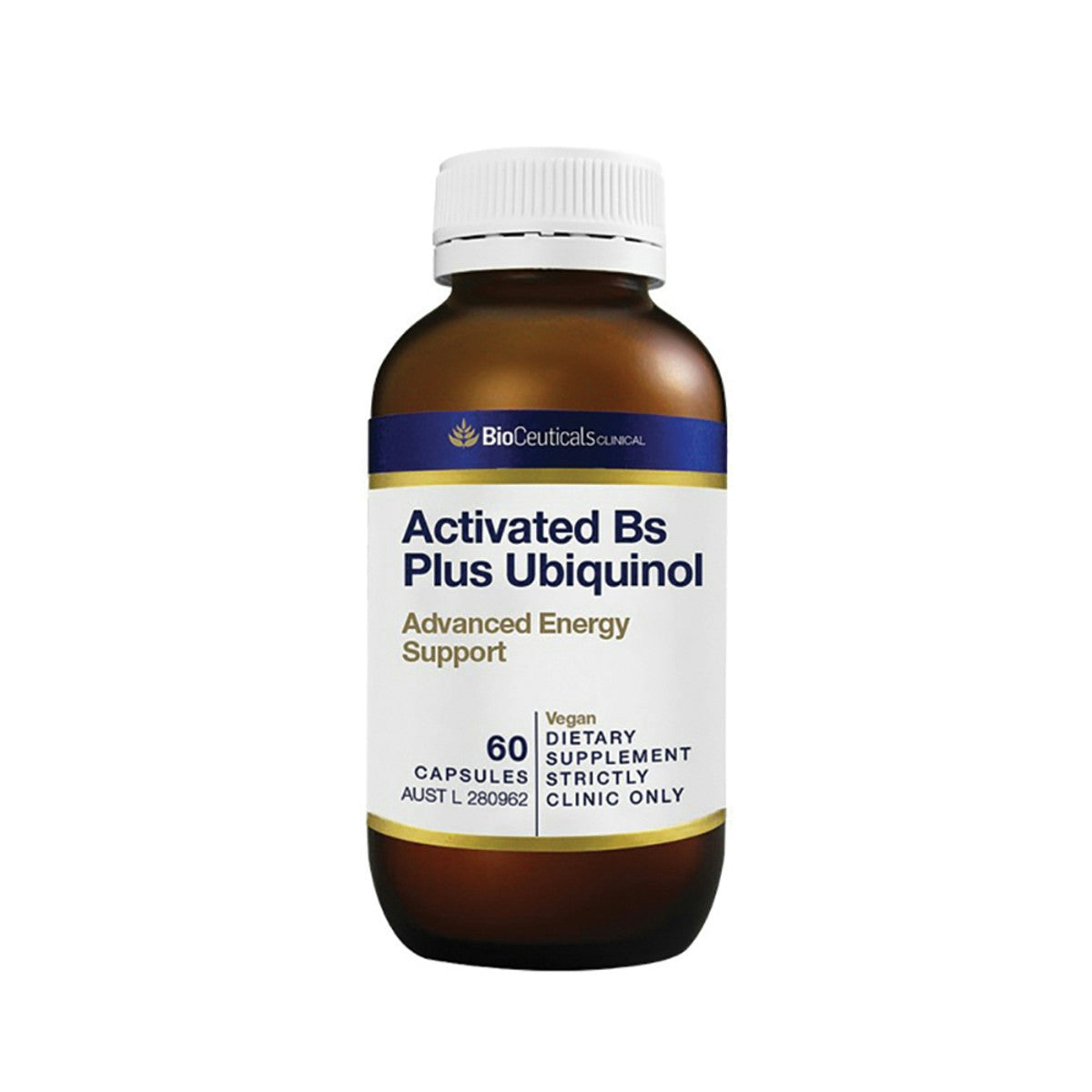 image of BioCeuticals Clinical Activated Bs Plus Ubiquinol 60c on white background 