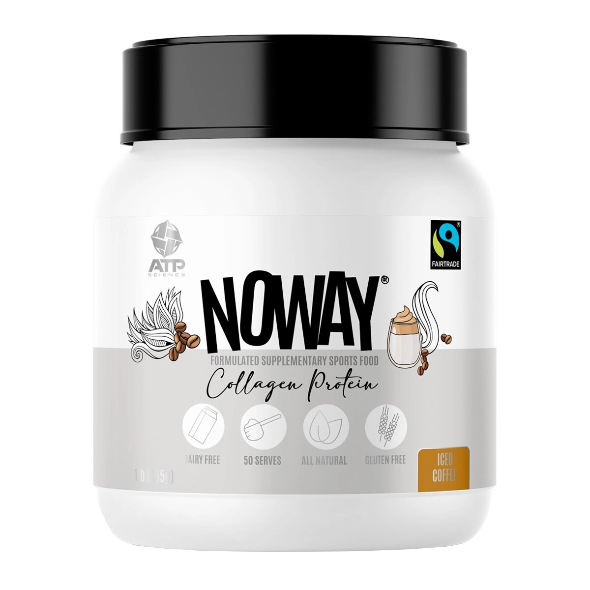 image of ATP Science Noway Collagen Protein Iced Coffee 1kg on white background 