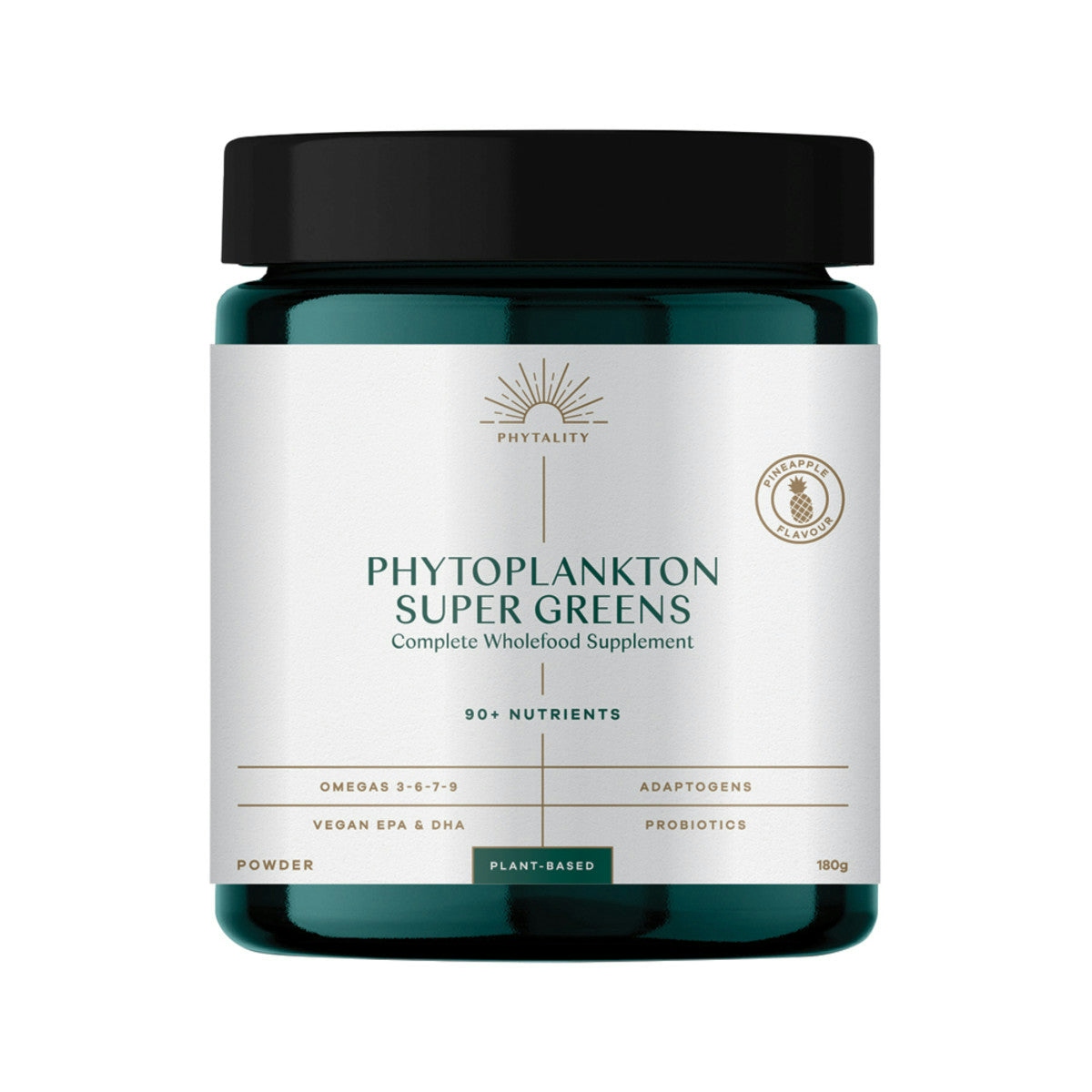 image of Phytality Phytoplankton Super Greens (Complete Wholefood Supplement) Powder 180g on white background