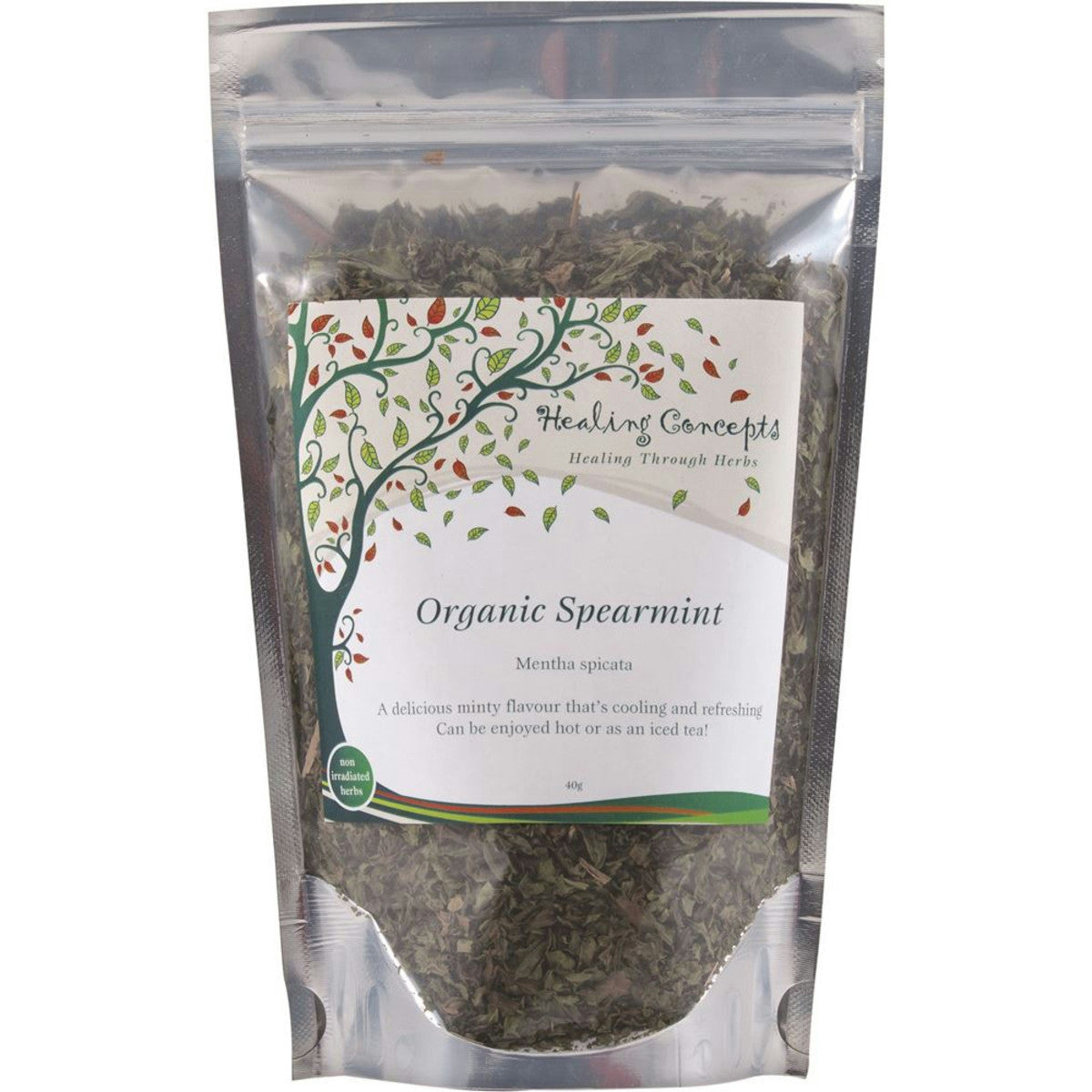 image of Healing Concepts Organic Spearmint Tea 40g on white background 
