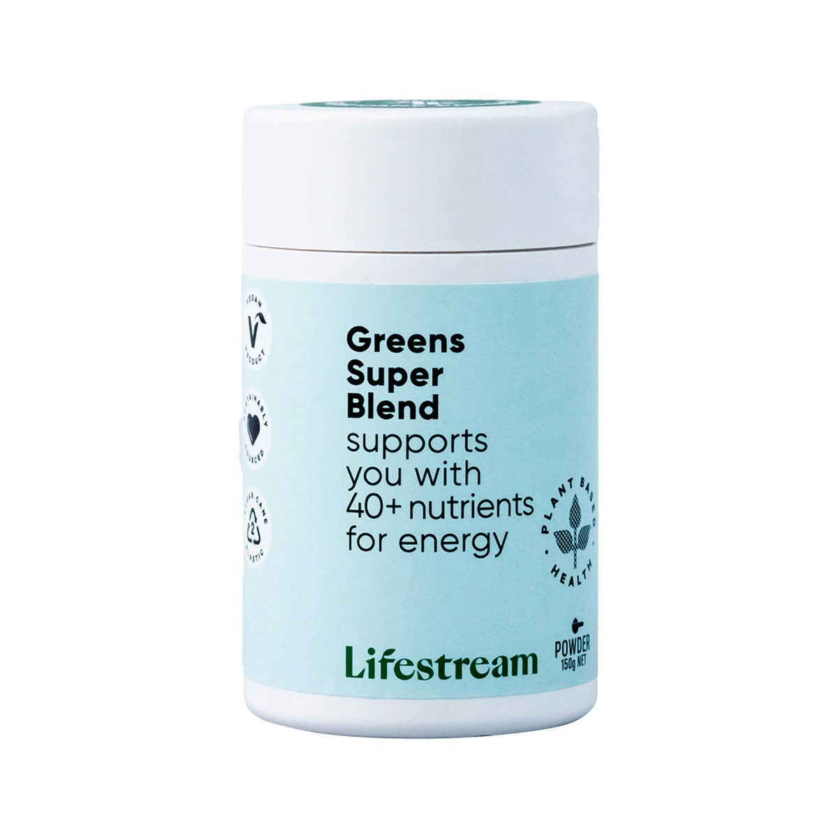 image of Lifestream Greens Super Blend Powder 150g on white background