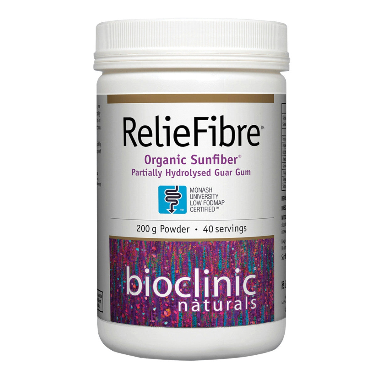Image of Bioclinic Naturals Reliefibre 200g with a white background