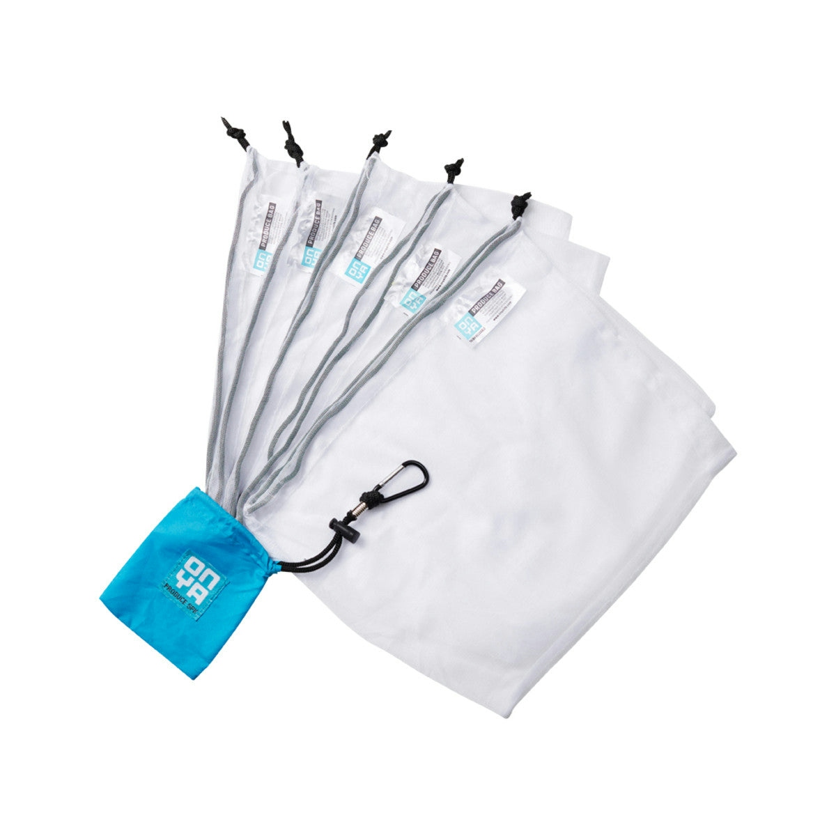 image of Onya Reusable Produce Bags Turquoise x 5 pack on white background 