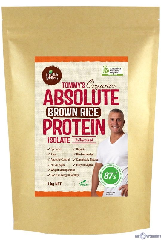 image of Health Addicts Tommy's Absolute Brown Rice Protein 1Kg on white background 