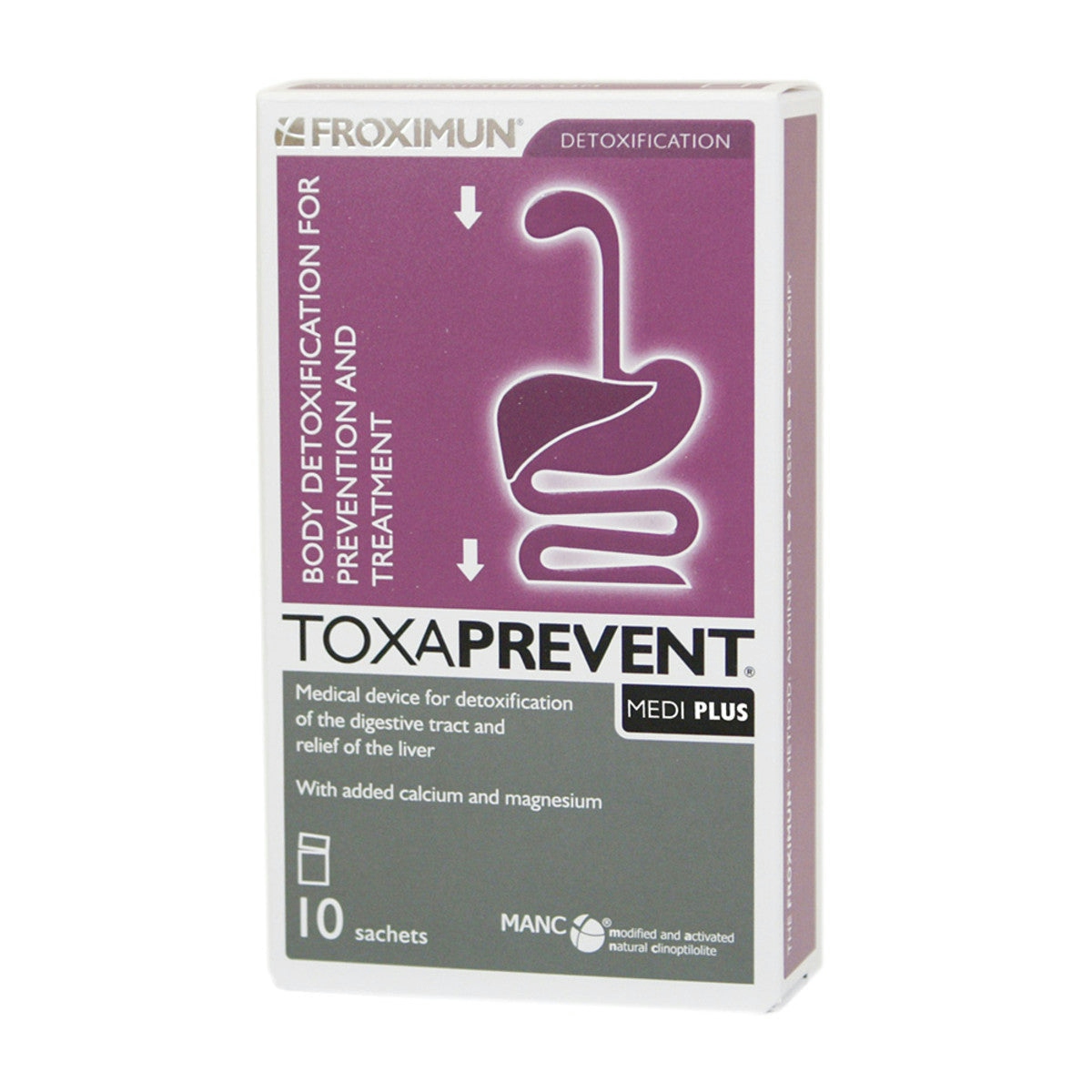 image of Bio-Practica Toxaprevent Medi Plus Sachets 3g x 10 Pack on white background 