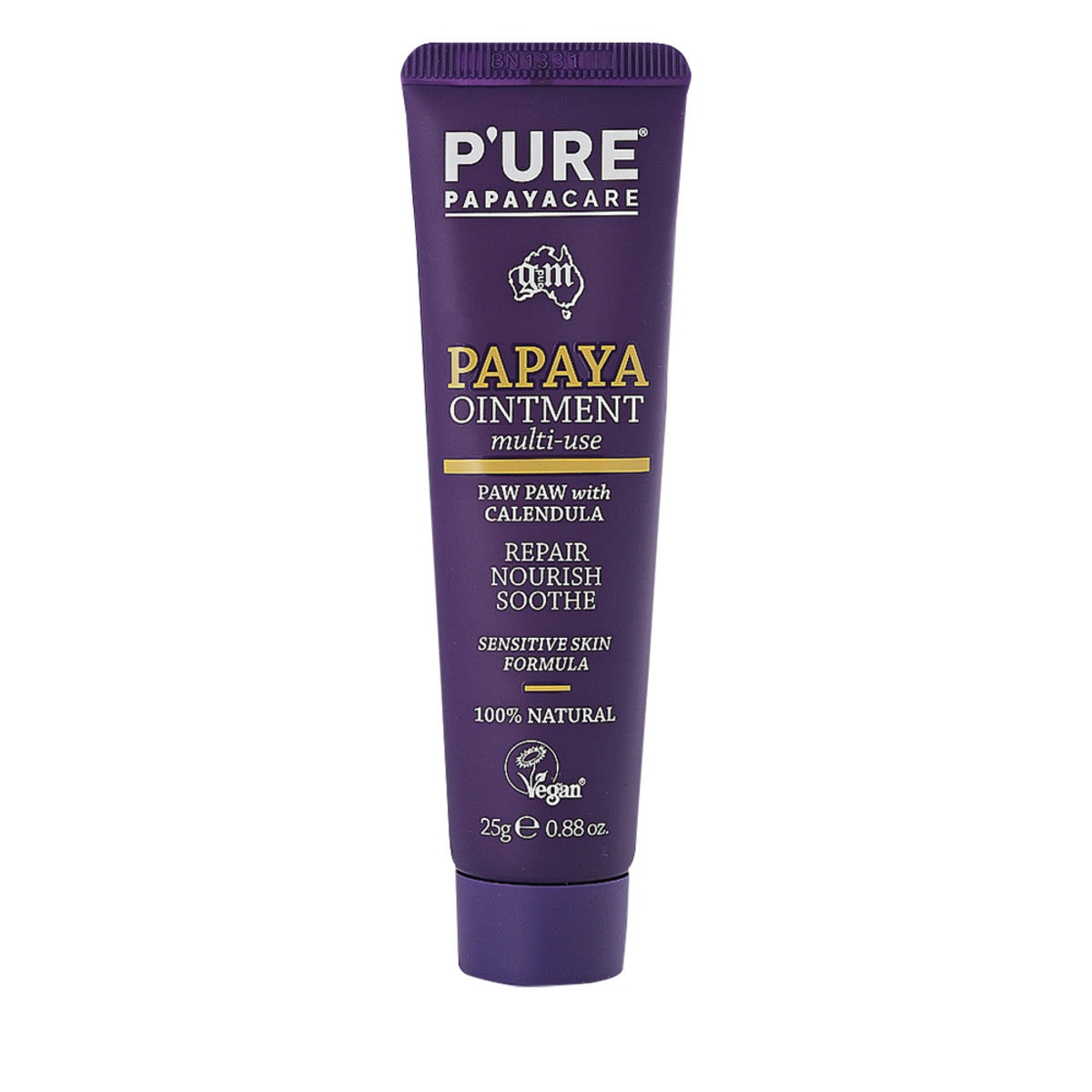image of P'URE Papayacare Papaya Ointment Multi-Use (Paw Paw with Calendula) 25g on white background