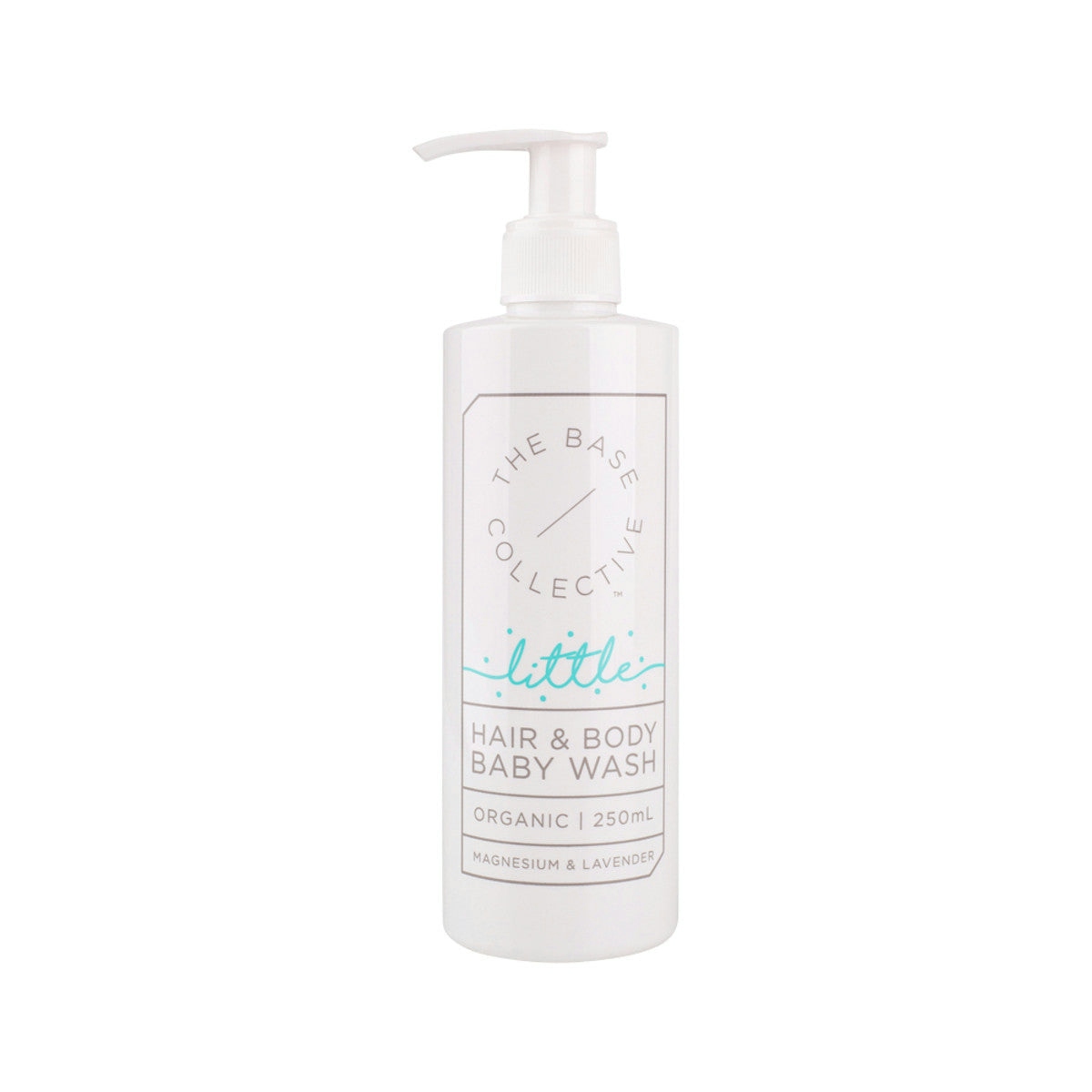 image of The Base Collective Little Organic Hair & Body Wash Magnesium & Lavender 250ml on white background 