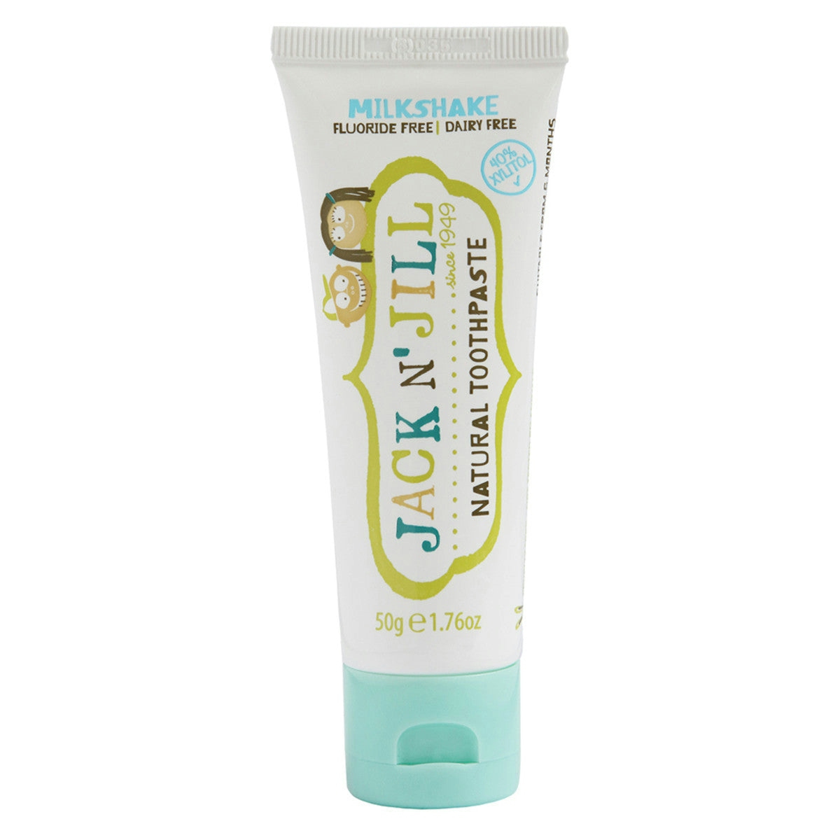 image of Jack N' Jill Natural Toothpaste with Calendula (Fluoride Free) Milkshake 50g on white background
