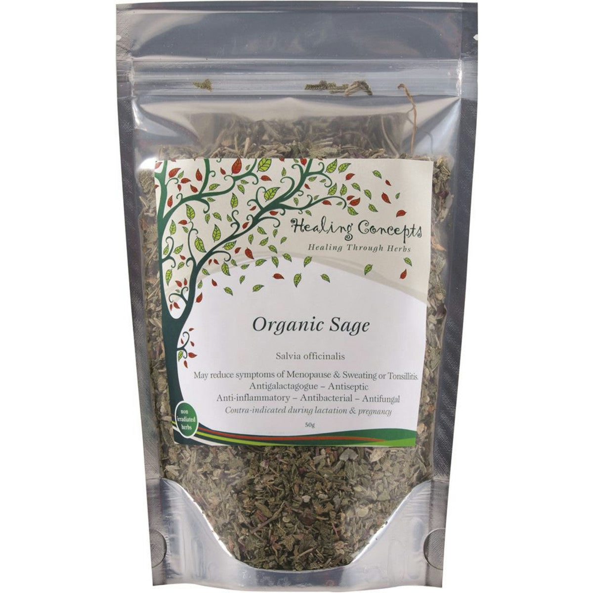 image of healing Concepts Sage tea 50g with a white background 
