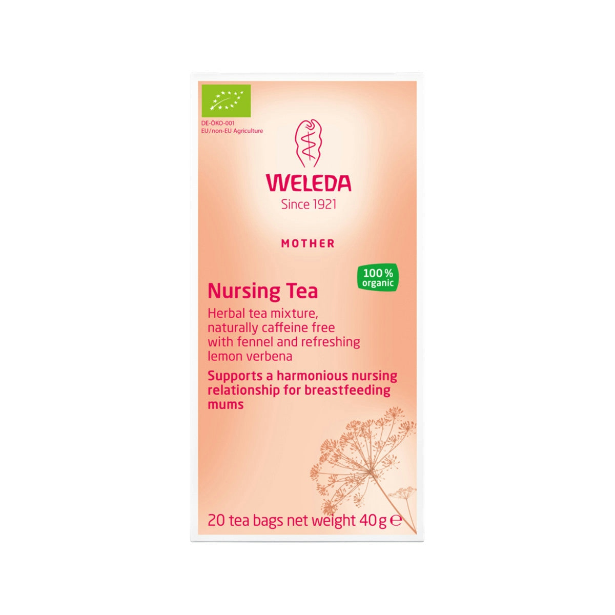 image of Weleda Nursing Tea x 20 Tea Bags (40g) on white background 