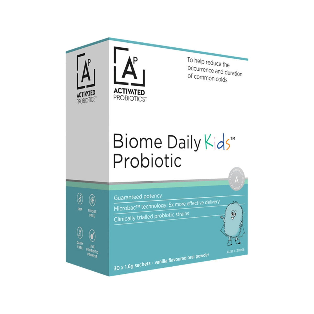 image of Activated Probiotics Biome Daily Kids Probiotic Vanilla Sachets 1.6g x 30 Pack on white background 